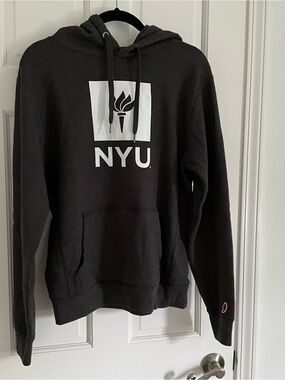 Charcoal Hoodie with NYU logo - women’s Pullover